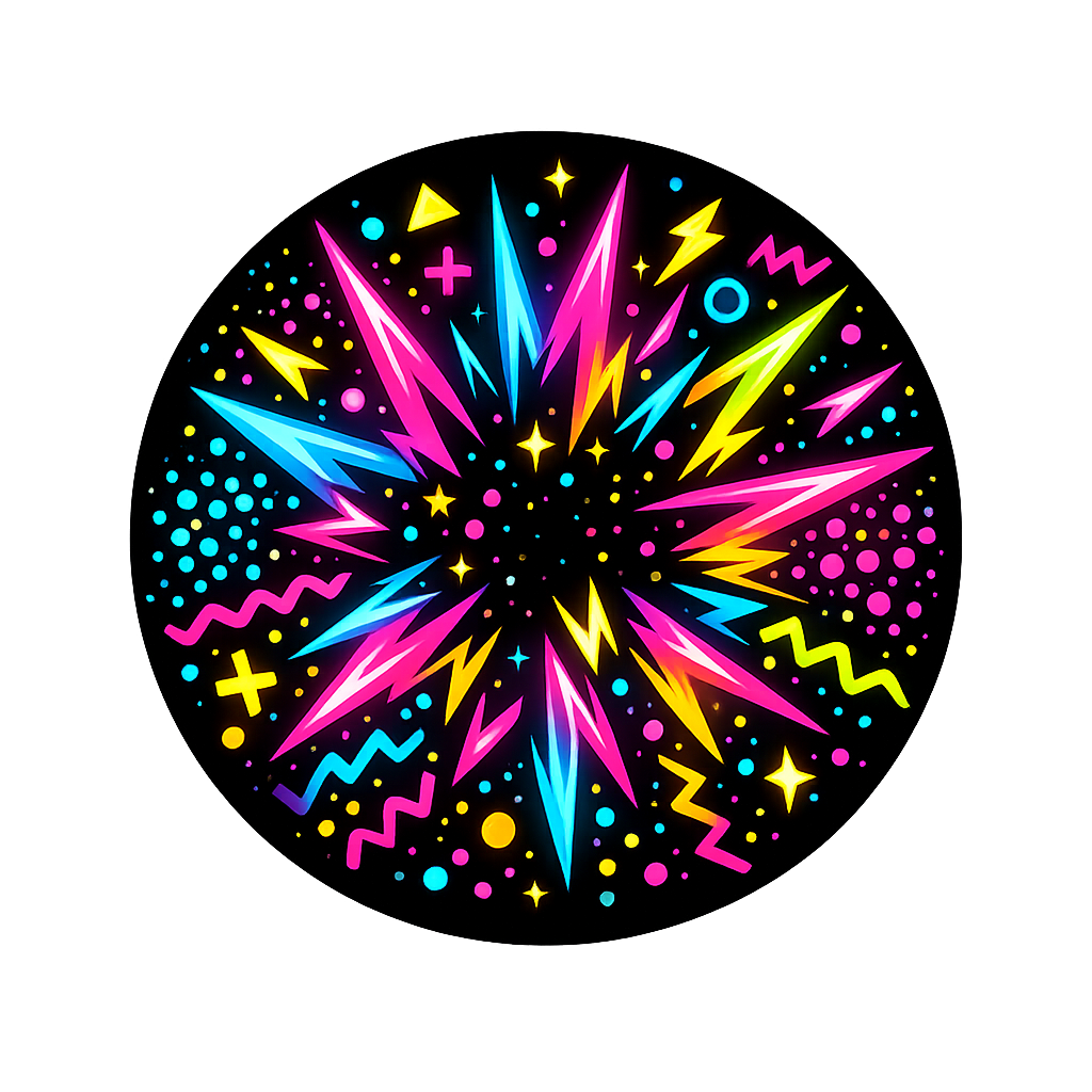 Matchforge logo — a vivid magenta burst of match-3 tiles exploding outward.